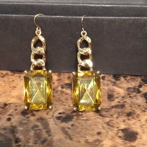 Large Gold Rhinestone Earrings